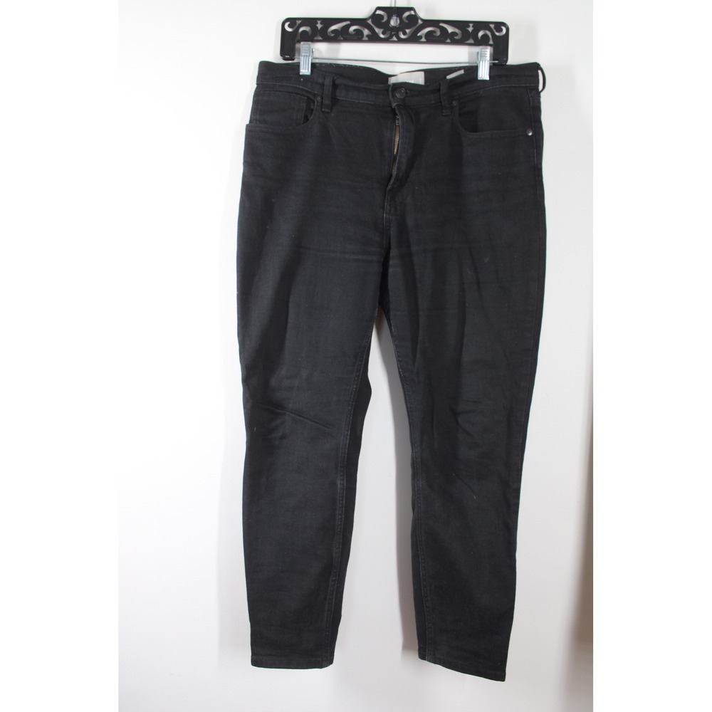 Everlane 32 Black Skinny Jeans High Rise Ankle Stretch Denim Pants
